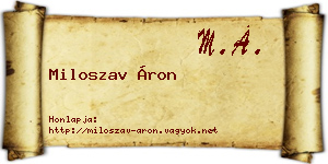 Miloszav Áron névjegykártya
