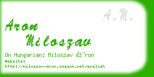 aron miloszav business card
